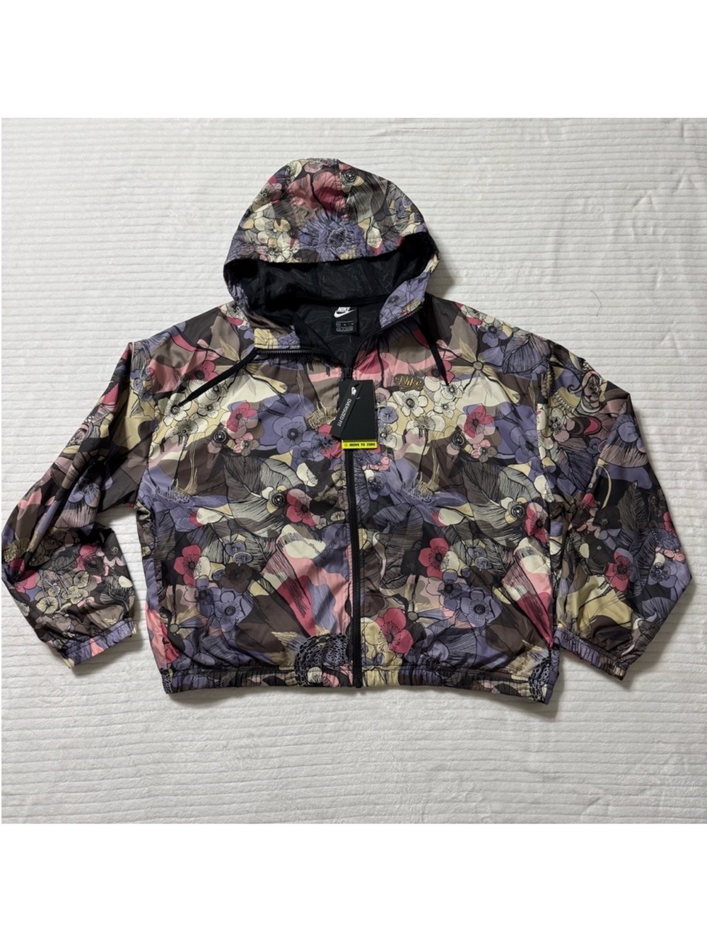 Nike Floral Print Ski Jacket in Purple, Pink, Cream, Black
